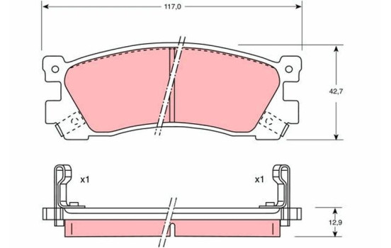 Brake Pad Set, disc brake GDB746 TRW, Image 2