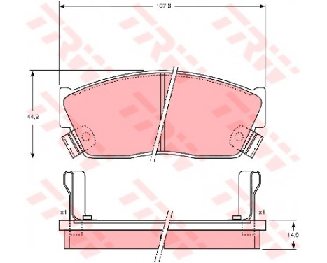 Brake Pad Set, disc brake GDB750 TRW