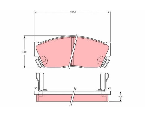 Brake Pad Set, disc brake GDB750 TRW, Image 2