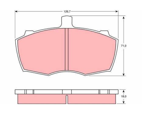 Brake Pad Set, disc brake GDB760 TRW, Image 2