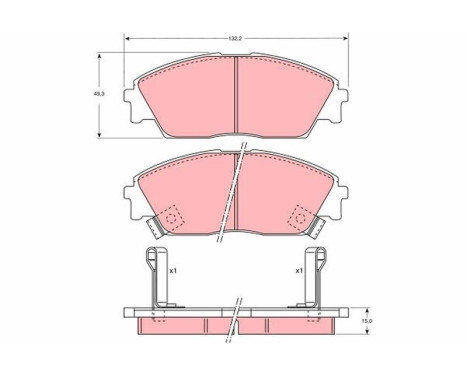 Brake Pad Set, disc brake GDB763 TRW, Image 2