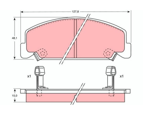 Brake Pad Set, disc brake GDB764 TRW, Image 2