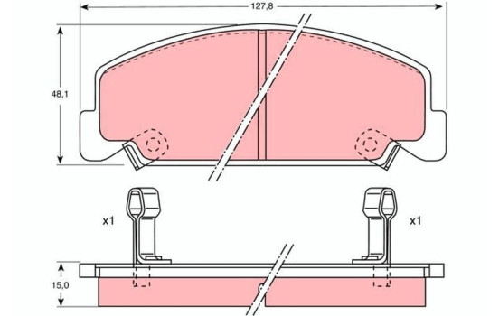 Brake Pad Set, disc brake GDB764 TRW, Image 2