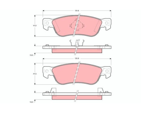Brake Pad Set, disc brake GDB768 TRW, Image 2