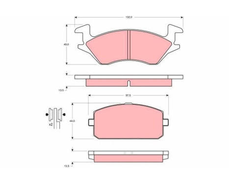 Brake Pad Set, disc brake GDB769 TRW, Image 2