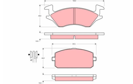 Brake Pad Set, disc brake GDB769 TRW, Image 2