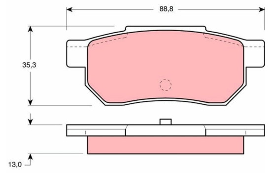 Brake Pad Set, disc brake GDB775 TRW, Image 2