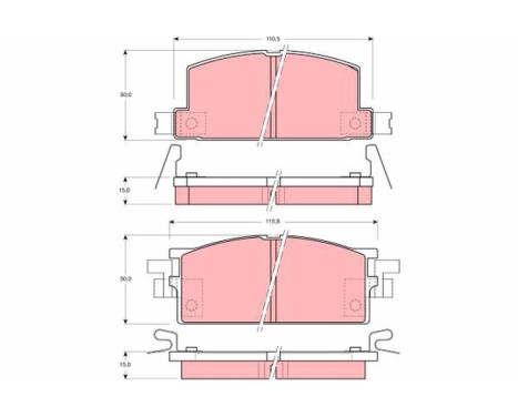 Brake Pad Set, disc brake GDB780 TRW, Image 2