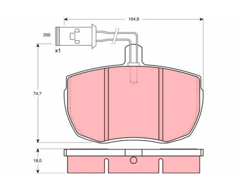 Brake Pad Set, disc brake GDB789 TRW, Image 2