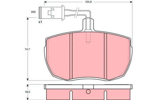 Brake Pad Set, disc brake GDB789 TRW, Image 2