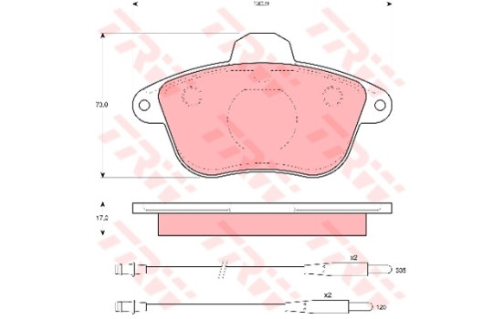 Brake Pad Set, disc brake GDB796 TRW