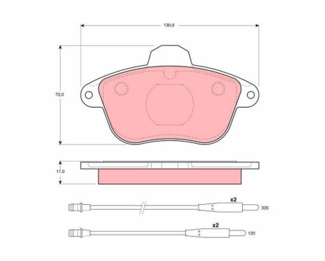 Brake Pad Set, disc brake GDB796 TRW, Image 2