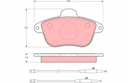 Brake Pad Set, disc brake GDB796 TRW, Image 2