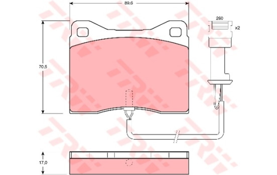 Brake Pad Set, disc brake GDB802 TRW