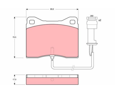 Brake Pad Set, disc brake GDB802 TRW, Image 2