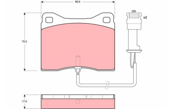 Brake Pad Set, disc brake GDB802 TRW, Image 2