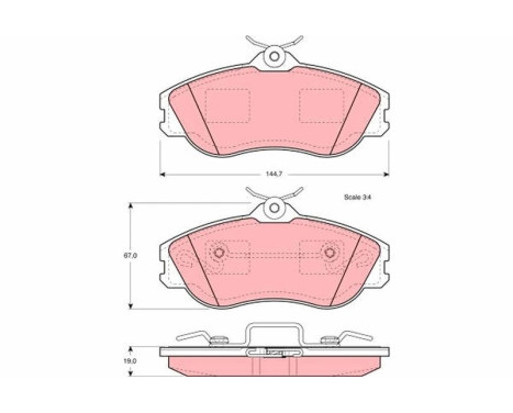 Brake Pad Set, disc brake GDB815 TRW, Image 2