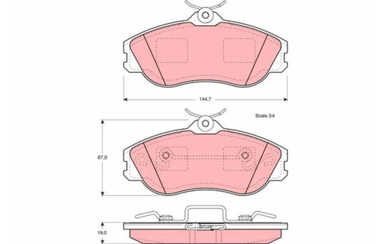 Brake Pad Set, disc brake GDB815 TRW, Image 2