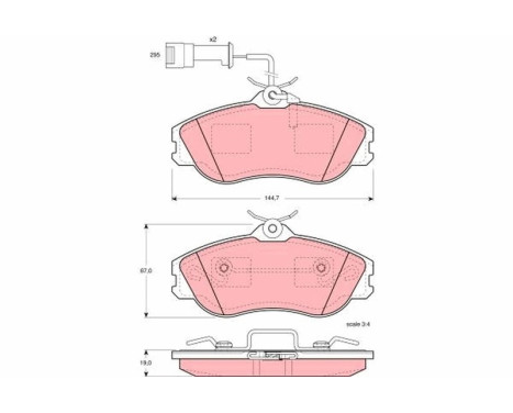 Brake Pad Set, disc brake GDB816 TRW, Image 2