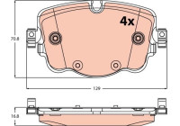 Brake pad set, disc brake GDB8399 TRW