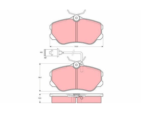 Brake Pad Set, disc brake GDB864 TRW, Image 2
