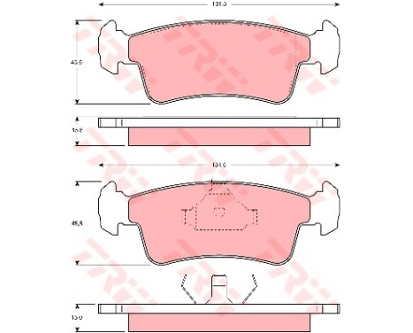 Brake Pad Set, disc brake GDB867 TRW