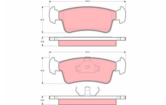 Brake Pad Set, disc brake GDB867 TRW, Image 2