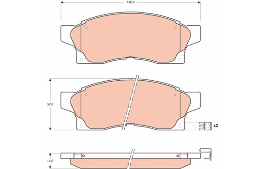 Brake Pad Set, disc brake GDB877 TRW