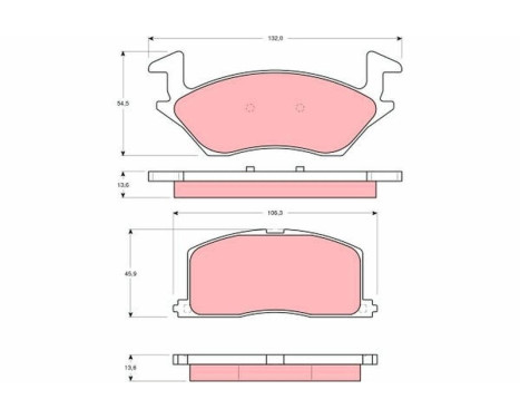 Brake Pad Set, disc brake GDB878 TRW, Image 2