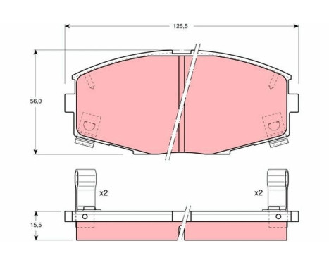 Brake Pad Set, disc brake GDB880 TRW, Image 2