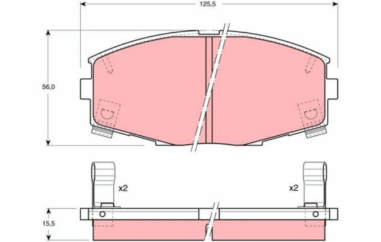 Brake Pad Set, disc brake GDB880 TRW, Image 2