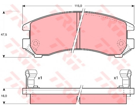 Brake Pad Set, disc brake GDB882 TRW