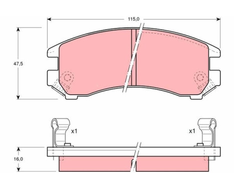 Brake Pad Set, disc brake GDB882 TRW, Image 2