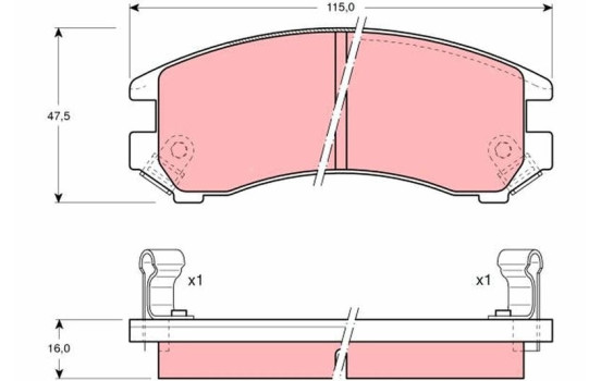 Brake Pad Set, disc brake GDB882 TRW, Image 2