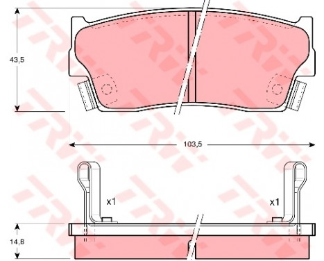 Brake Pad Set, disc brake GDB885 TRW