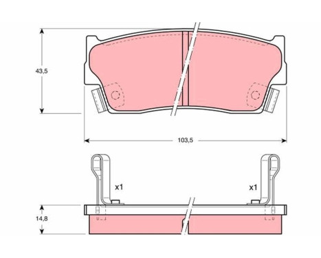 Brake Pad Set, disc brake GDB885 TRW, Image 2