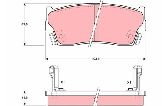 Brake Pad Set, disc brake GDB885 TRW, Image 2