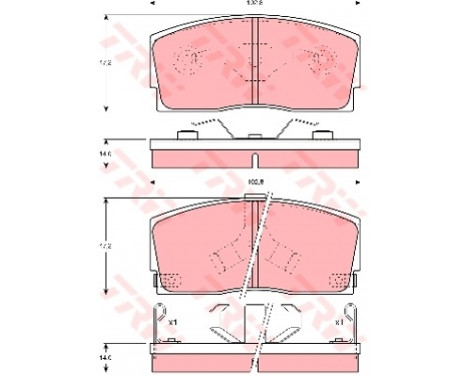 Brake Pad Set, disc brake GDB886 TRW