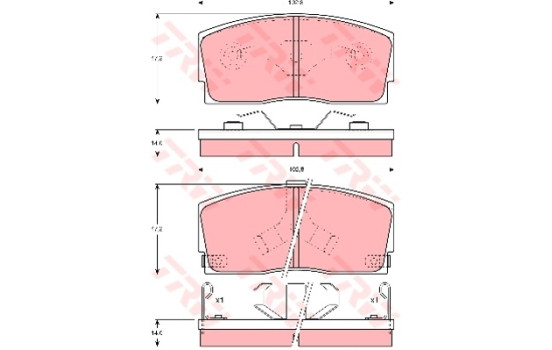 Brake Pad Set, disc brake GDB886 TRW