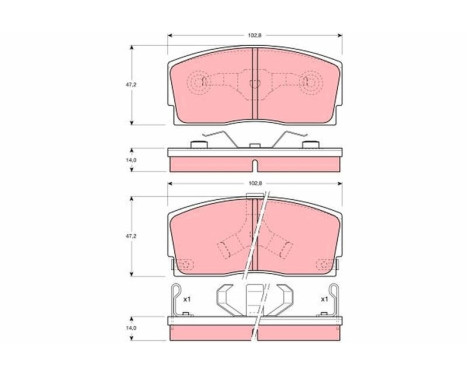 Brake Pad Set, disc brake GDB886 TRW, Image 2