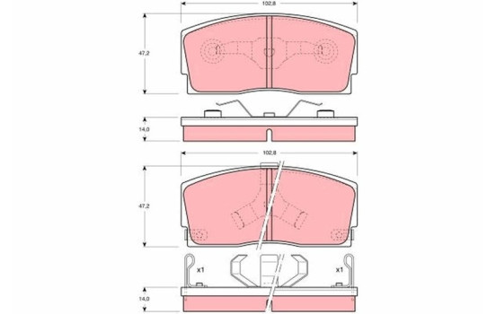 Brake Pad Set, disc brake GDB886 TRW, Image 2