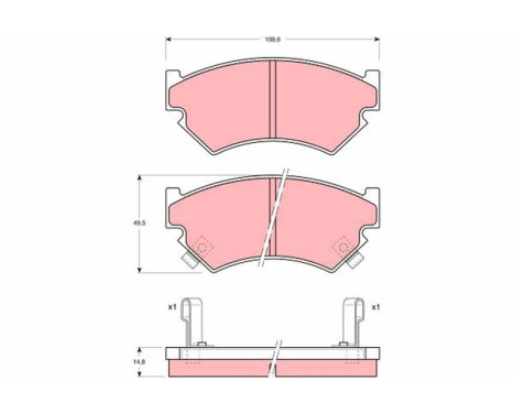 Brake Pad Set, disc brake GDB899 TRW, Image 2
