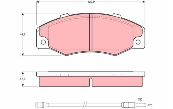 Brake Pad Set, disc brake GDB903 TRW, Image 2