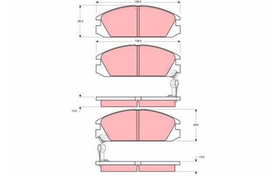 Brake Pad Set, disc brake GDB925 TRW, Image 2