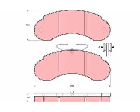 Brake Pad Set, disc brake GDB950 TRW, Image 2