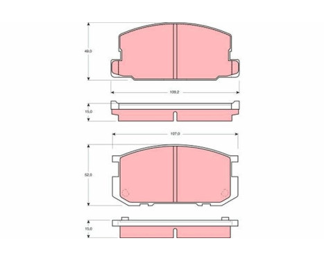 Brake Pad Set, disc brake GDB954 TRW, Image 2