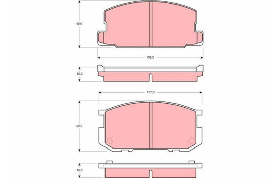 Brake Pad Set, disc brake GDB954 TRW, Image 2
