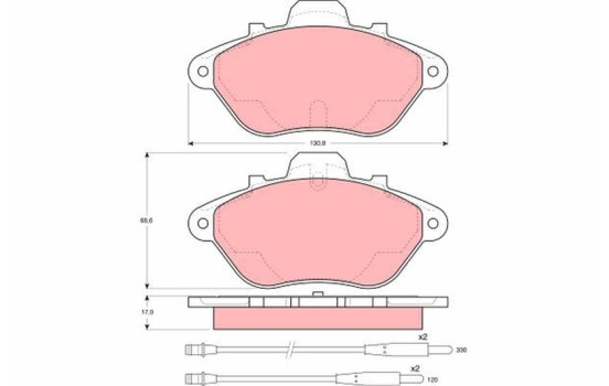 Brake Pad Set, disc brake GDB956 TRW, Image 2
