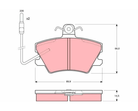 Brake Pad Set, disc brake GDB968 TRW, Image 2