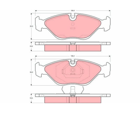 Brake Pad Set, disc brake GDB969 TRW, Image 2